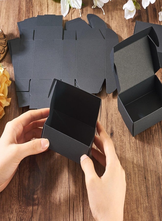 Craftdady 20pcs Black Corrugated Board Postal Boxes Small Shipping Boxes 3.26"x2.36"x1.18" Foldable Paper Mailer Boxes for Small Business Jewelry Gift Box for Wrapping Mailing Present - Image 2